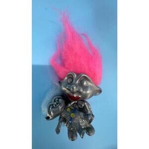 1992 PEWTER GIRL TROLL Mother Pink Hair and Baby Rawcliffe Troll Dolls Very Rare
